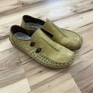 Rieker Green Leather Slide on Loafer